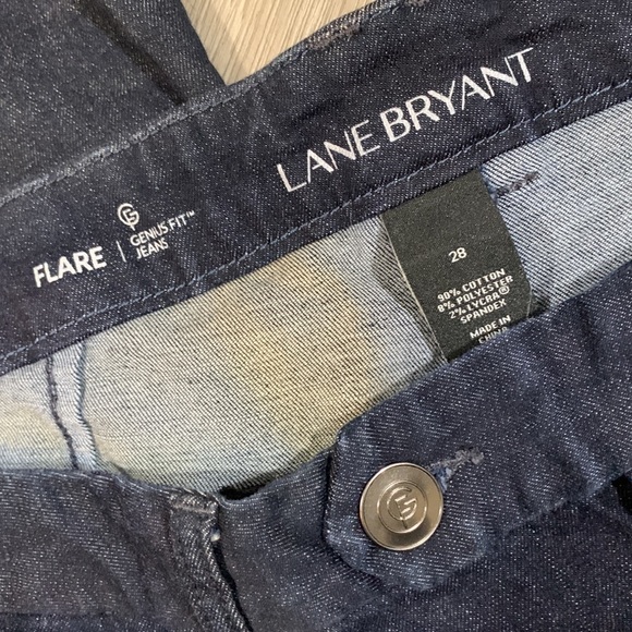 Lane Bryant Genius Fit Dark Wash Flare Style Stretch Jeans size 28 - Picture 6 of 7